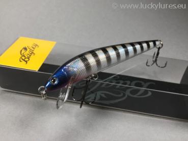 MINNOW B Wobbler, 10 cm, schwimmend, Farbe: SBS (Black Stripes on Silver), mit Rasselkammern von Bagley Bait